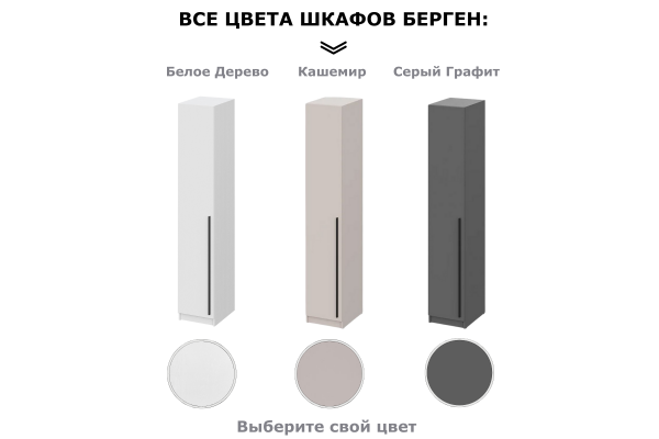 Шкаф однодверный "Берген" ШК-400 (Улучшенная фурнитура)